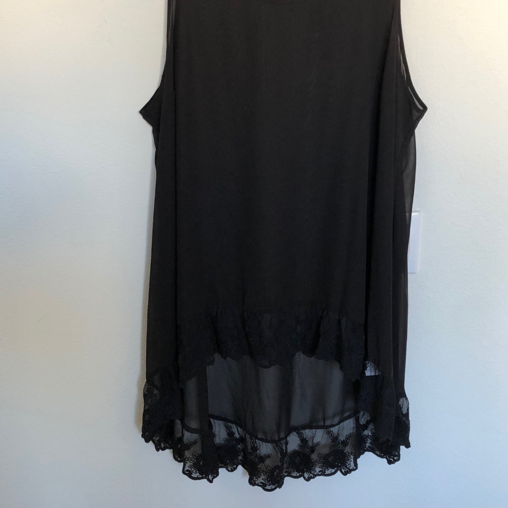 Black top with lace trim
